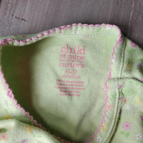 Child of Mine by Carter's Green Floral Dress Size 6-9m 100% Cotton EUC - Picture 13 of 13